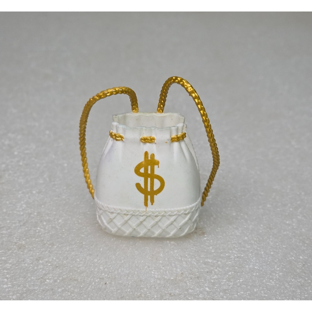 L.O.L. Surprise! OMG Swag Fashion White Backpack Gold Dollar Sign Toy Bag 2"